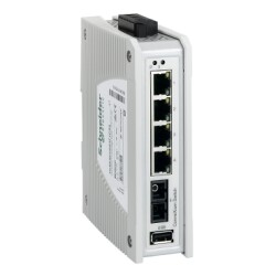 TCSESPU053F1CS0 - ConneXium Premium Yönetilmeyen Anahtar - bakır için 4 bağlantı noktası + fiber optik tekli mod için 1 bağlantı noktası - 1