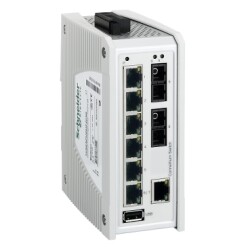 TCSESPU093F2CS0 - ConneXium Premium Yönetilmeyen Anahtar - bakır için 7 bağlantı noktası + fiber optik tekli mod için 2 bağlantı noktası - 1