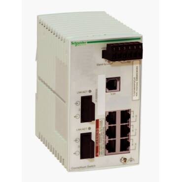 TCSESB083F2CU0 - ConneXium Temel Yönetilen Anahtar - bakır için 6 bağlantı noktası + fiber optik çok modlu için 2 bağlantı noktası - 1