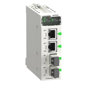 BMXNRP0200 - FIBER CONVERTER MM/LC 2CH 100MB - 20 lik bağlantı blokları Vidalı - 1