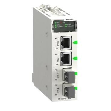 BMXNRP0201 - Fiber Converter SM/LC 2CH 100Mb - 20 lik bağlantı blokları Vidalı - 1